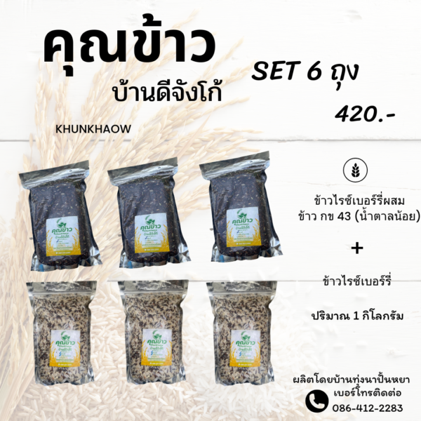 ข้าวไรต์เบอร์รี่ ข้าว กข 43 (น้ำตาลน้อย)+ข้าวไรต์เบอร์รี่